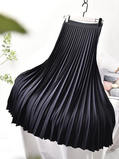 Designer Plisseerock Damenrock Hohe Taille Elegant Luxus
