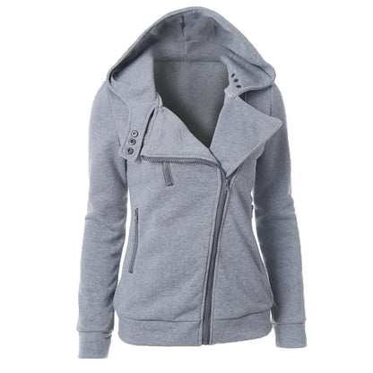Damen Fleecepullover mit asymmetrischem Reißverschluss von BerlinGlamour