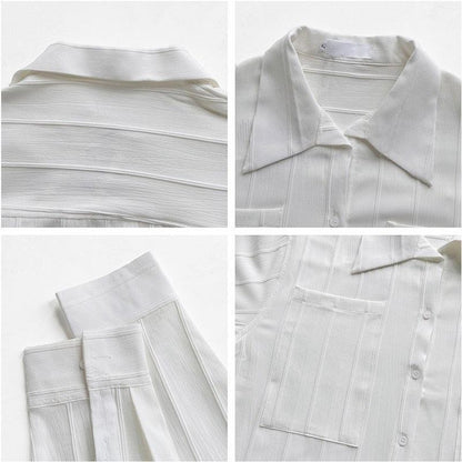 Herren Hemd Lissabon Stil Gerippt Vintage