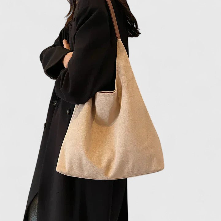 Elegante Damen Schultertasche Minimalistisch Schwarz