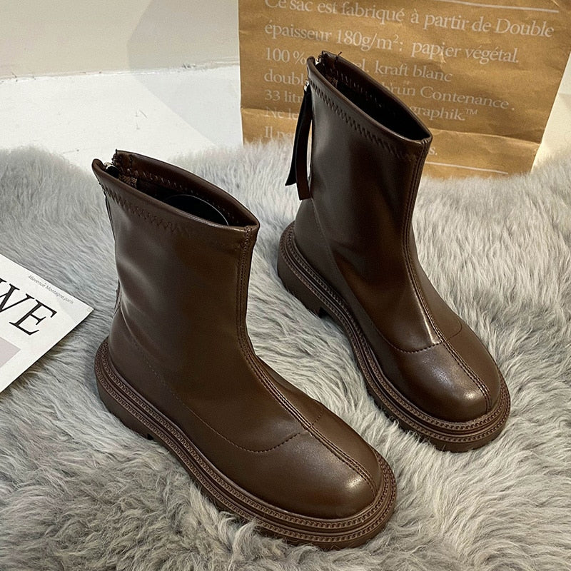 Lässige Stiefel Bequem Trendy Damenstiefel