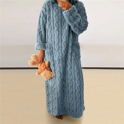 Weiches Fleece Kleid Teddylook Warm