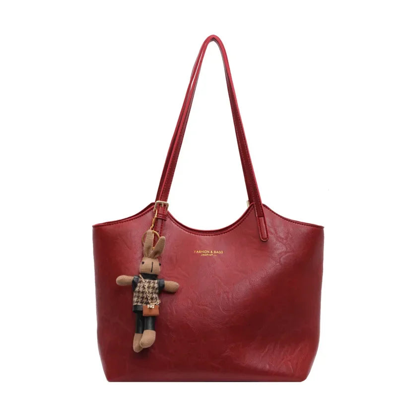 Große Schultertasche Vegan Leder Vintage Look Abnehmbar - BerlinGlamour