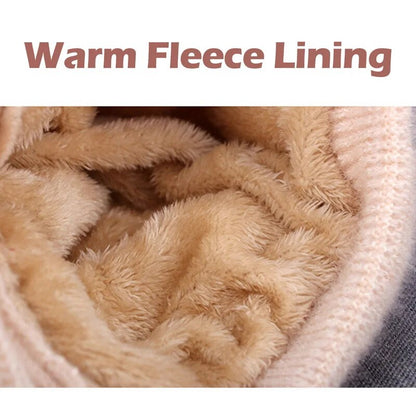 Warme Wintermütze Schal Plüsch Set
