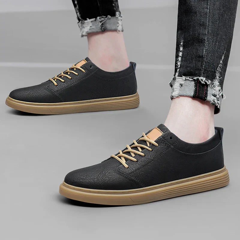 Herren Leder Sneaker Echtleder Sportschuhe