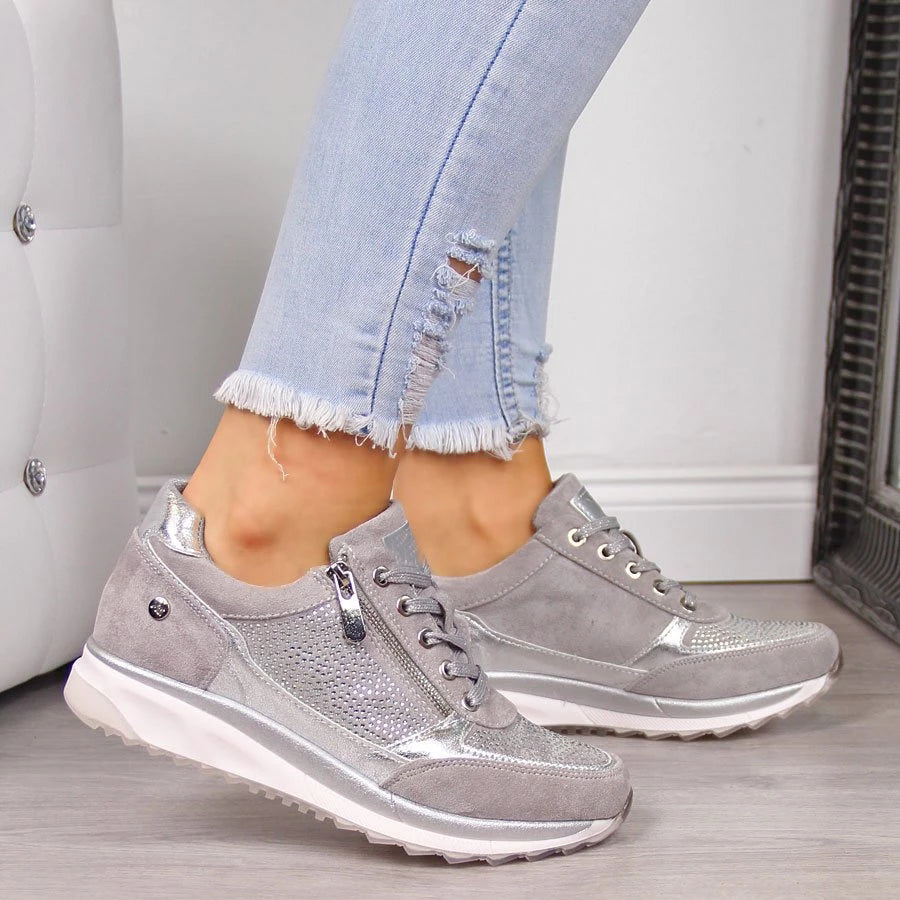 Schnürschuhe Reißverschluss Lässig Heidi Stil - BerlinGlamour