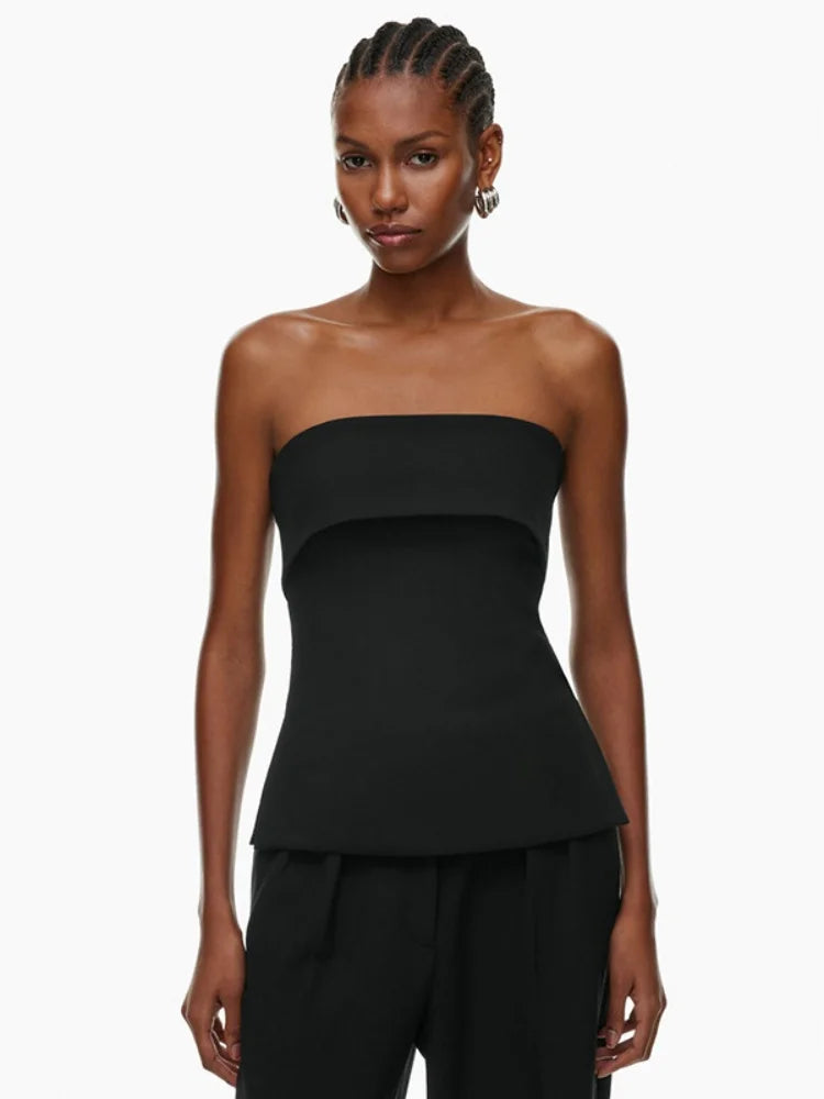 Bandeau-Top Trägerlos Sommer Oberteil Frauen