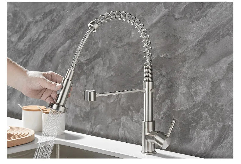 Küchenarmatur Doppel Auslauf Bronze Luxus
