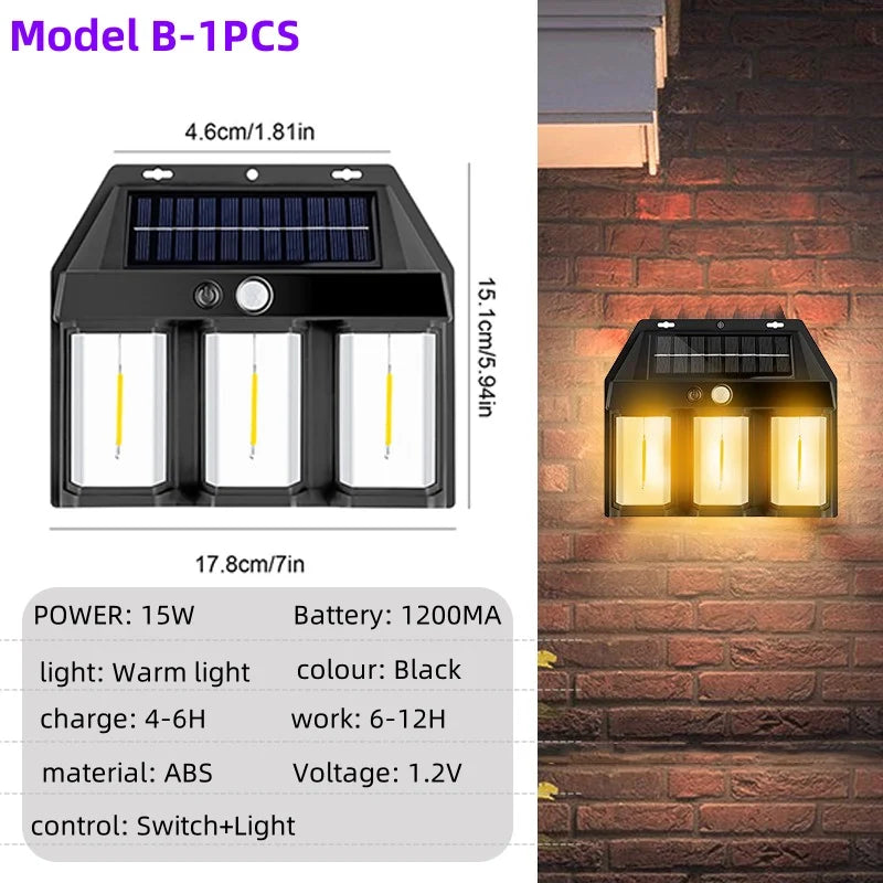 Wandlampe Solar LED Wasserdicht Nachtwächter Lampe