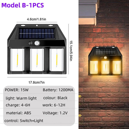 Wandlampe Solar LED Wasserdicht Nachtwächter Lampe