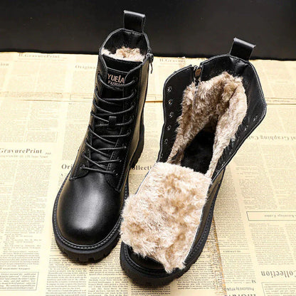 Lederstiefel Damen Elegante Hochglanz Schwarz