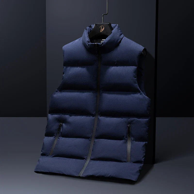 Herren Steppweste Finn - Elegant Leder Weste - BerlinGlamour