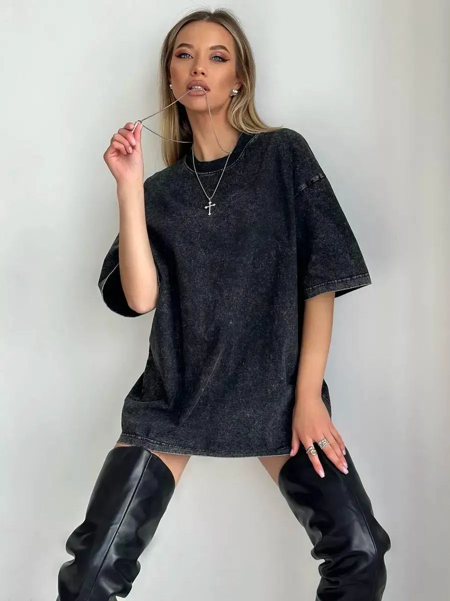 Damen T-Shirt Oversized Lässig Streetstyle
