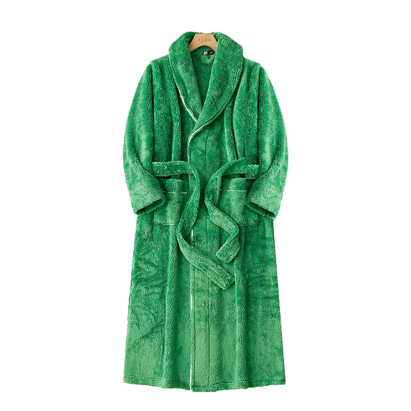 Veloura Luxus Bademantel Damen grün– eleganter Bademantel für Zuhause