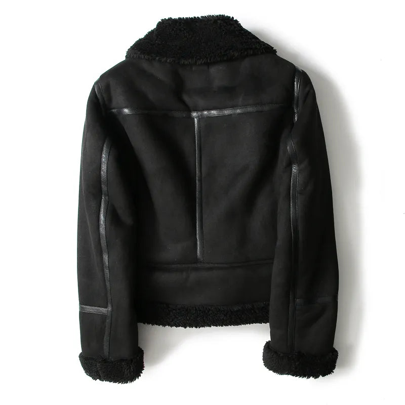 Lederjacke Bikerstyle Schwarz Damen - BerlinGlamour