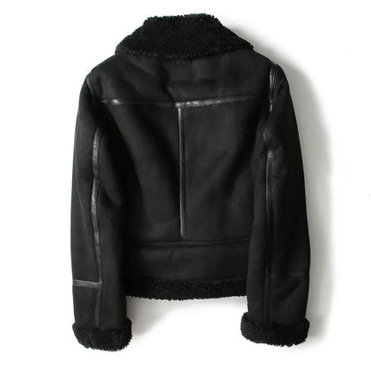 Lederjacke Bikerstyle Schwarz Damen - BerlinGlamour