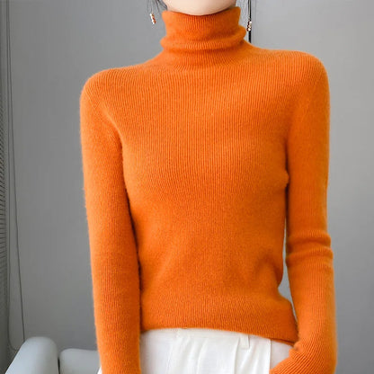 Wollpullover Rollkragen Warm Elegant