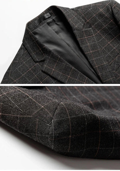 Schwarzer Karo Blazer Modern Slim Fit