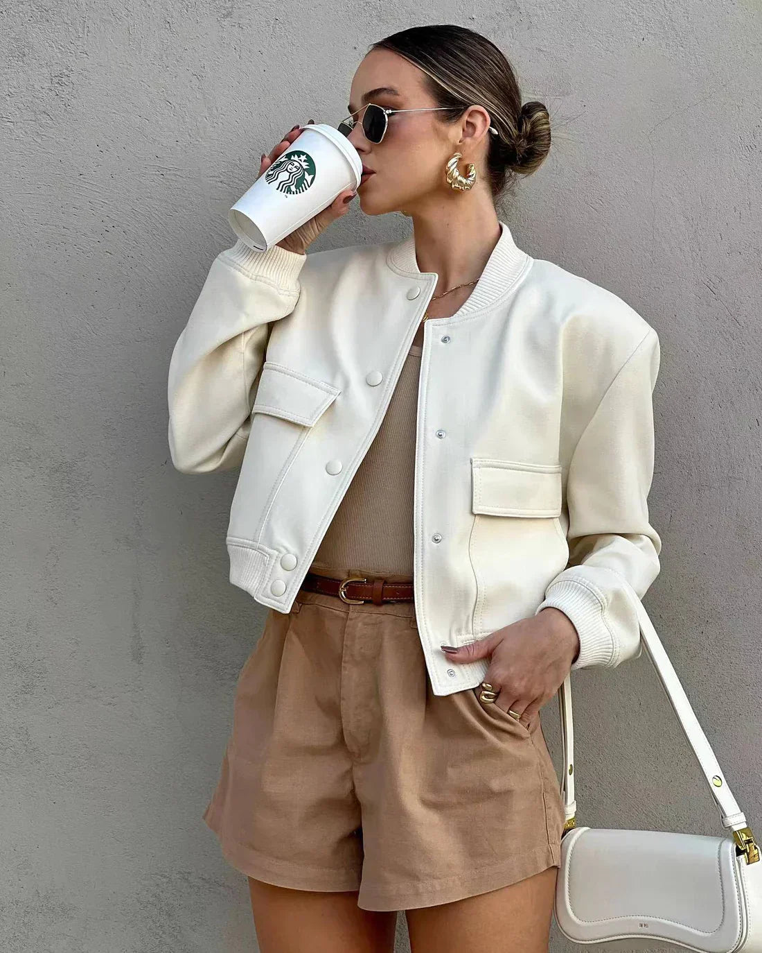 Emilia Bomberjacke cremeweiß – leichte Damenjacke
