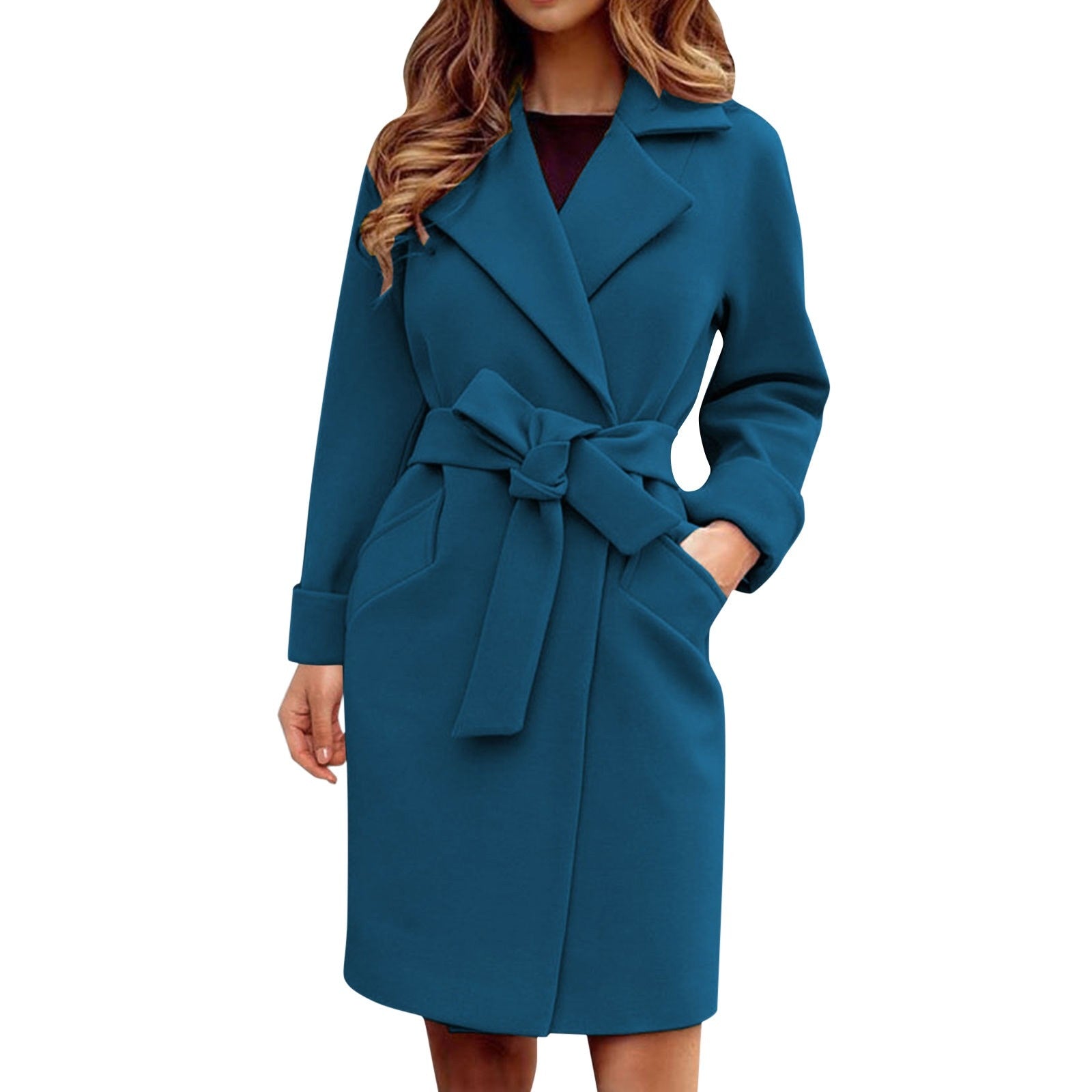 Elegante Damenbluse Knielang mit Gürtel - BerlinGlamour