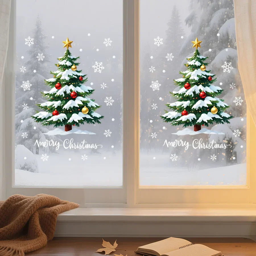 Weihnachtsbaum Aufkleber 3D Glitter Merry Glow