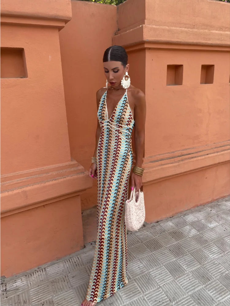 Sommerkleid Ärmellos V-Ausschnitt Damenkleid Modern - BerlinGlamour