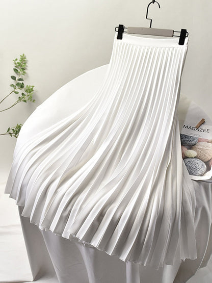 Designer Plisseerock Damenrock Hohe Taille Elegant Luxus