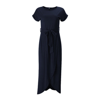 Damen-Maxikleid mit Seitenschlitz, lässiger Schnitt