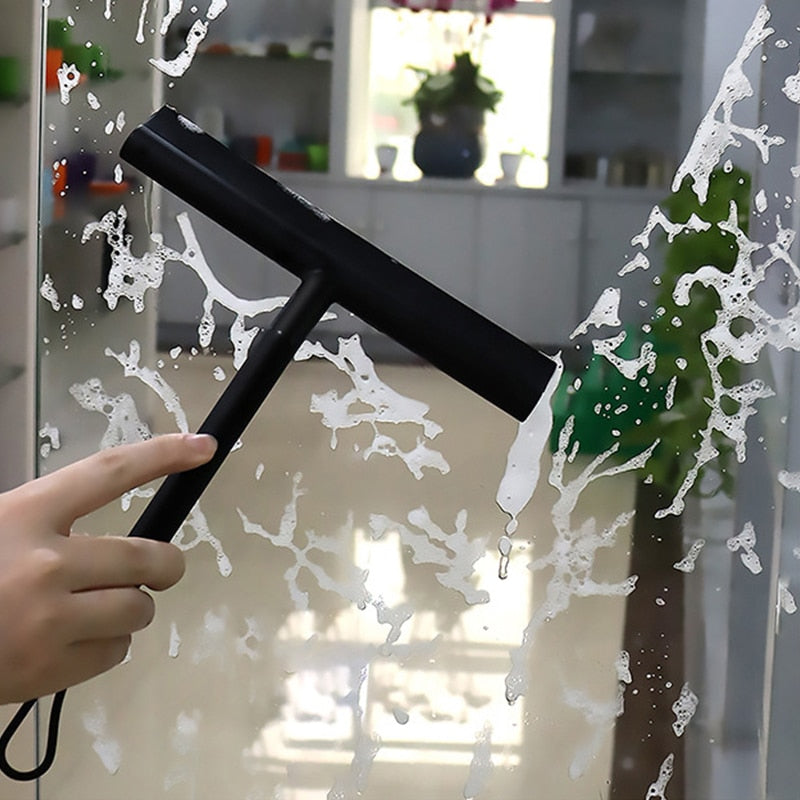 Duschabzieher Schwarz Praktisch mit Haken