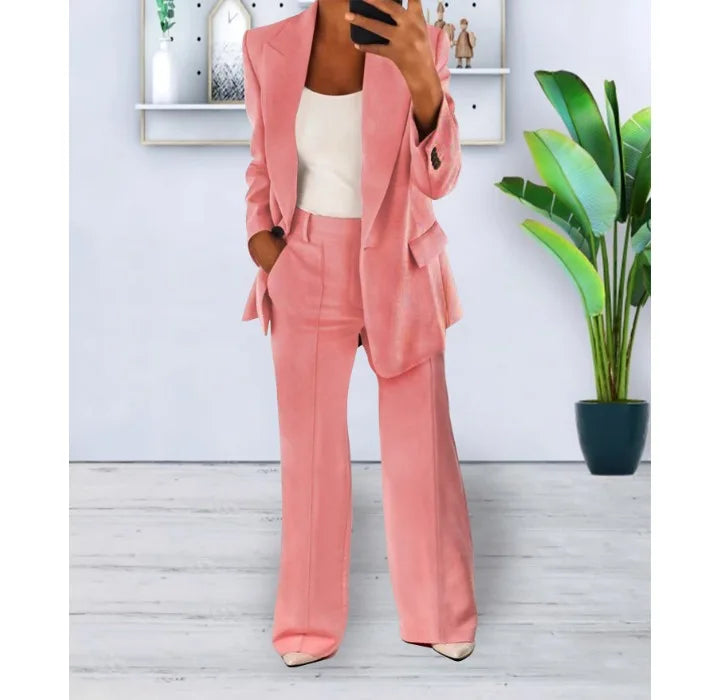 Damen Hosenanzug Elegante Jacke Satz Business