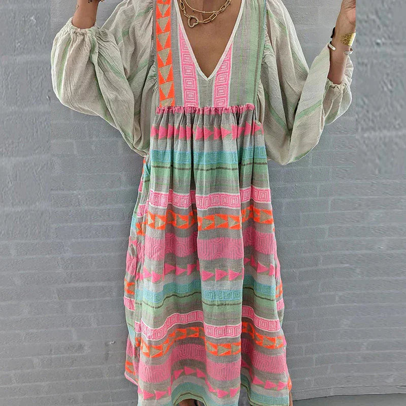 Boho Maxi-Kleid Lang Frauen Sommer - BerlinGlamour