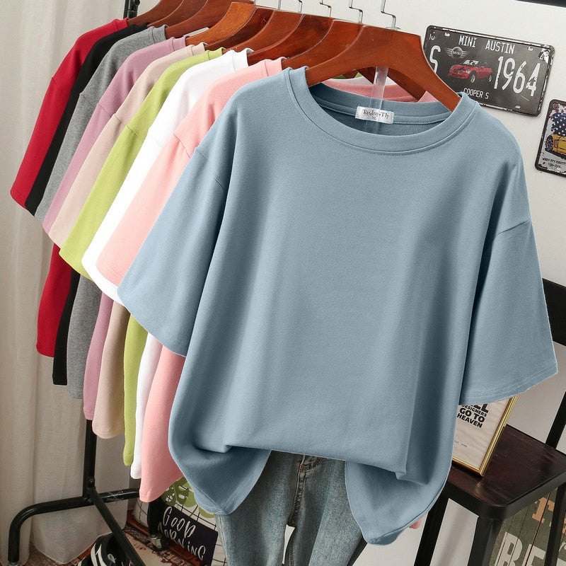 Damen T-Shirt Plus Size Baumwoll Kuschelig Größe XL