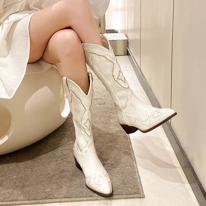 Western Stiefel Bestickt Damen Cowboy Stiefel