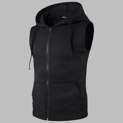 Herren Pullover Kapuzenpullover Ärmellos mit Reißverschluss