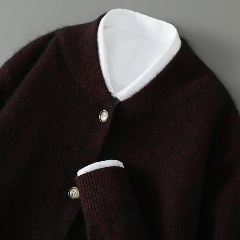Damen Strickjacke Weich mit Knöpfen Vorne