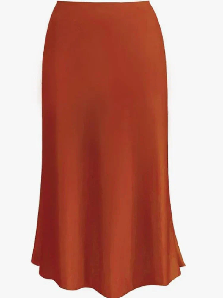 Elegante Damen Maxi Röcke Schwarz Seide Sommer