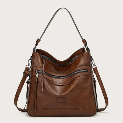 Leder Umhängetasche Elegante Damenhandtasche Schwarz