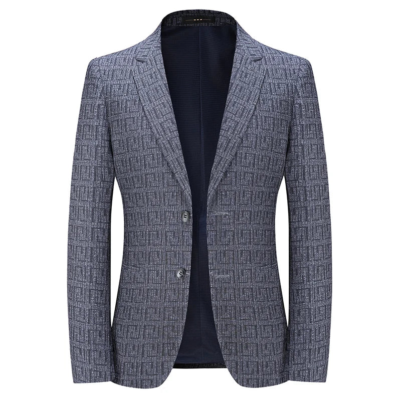 Herren Blazer Modern Geometrisches Muster Schmal