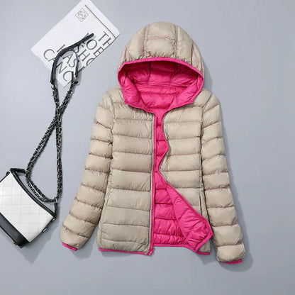 Daunenjacke Wendejacke Warm Damen