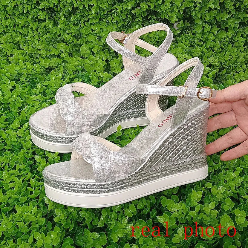 Hohe Wedges Sandalen Damen Schick