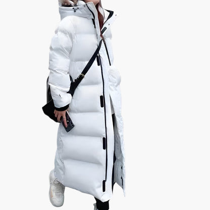 Damen Wintermantel Lang Kapuzen Puffer Warm