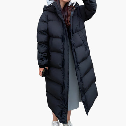 Damen Wintermantel Lang Kapuzen Puffer Warm - BerlinGlamour