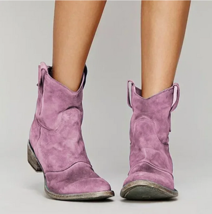 Westernstiefel Frauen Wildleder Elegante Stiefel Schuhe