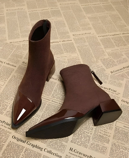 Damen Winter Stiefel Mit Blockabsatz Schwarz - BerlinGlamour