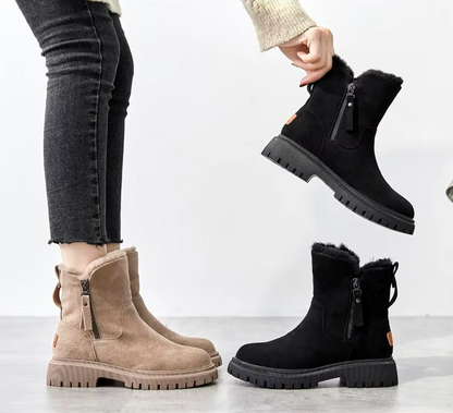 Damen-Stiefeletten Warm Fellfutter Chunky Sohle