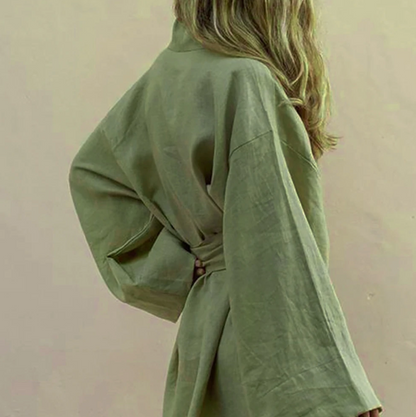 Luxus Kimono mit Gürtel Elegantes Abendkleid