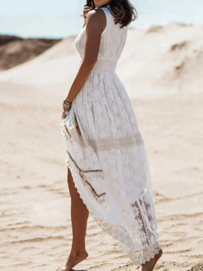 Boho Kleid Damen Lange Ärmel Sommer