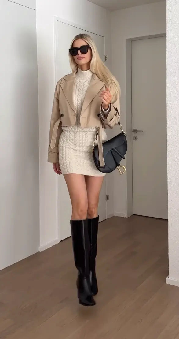Klassischer Damen Trenchcoat Kurz - BerlinGlamour