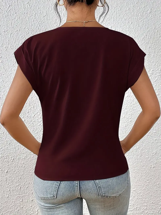 Weibliches V-Ausschnitt-Oberteil Damen Top