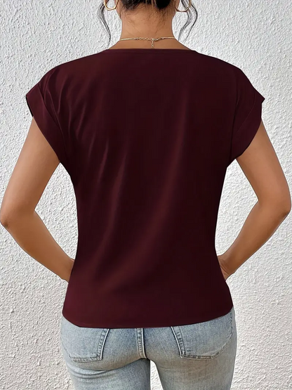 Weibliches V-Ausschnitt-Oberteil Damen Top